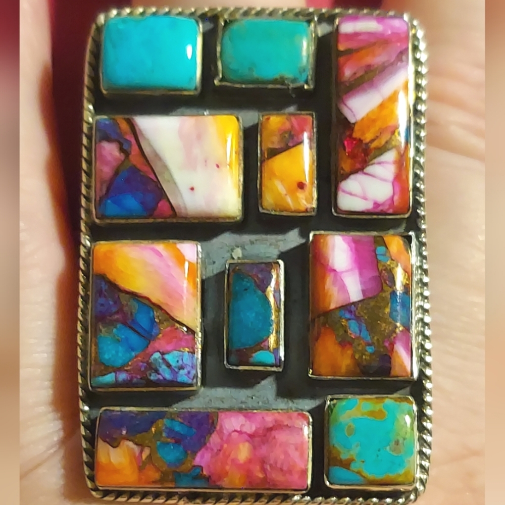 Extra Large Rectangle Multistone Dalia & Turquios… - image 2